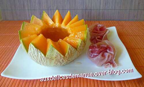 Melon au pineau des Charentes et jambon cru