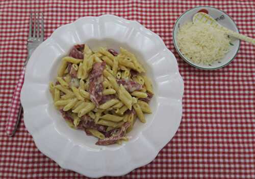 Mini penne à la crème, pancetta et parmesan, au Cookéo ou pas