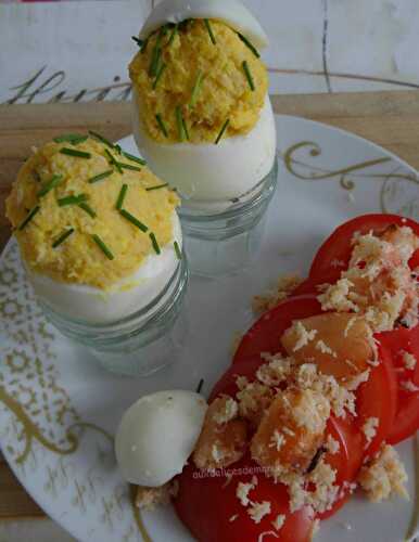 Oeufs mayonnaise au crabe et tomates