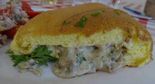 Omelette soufflée aux champignons