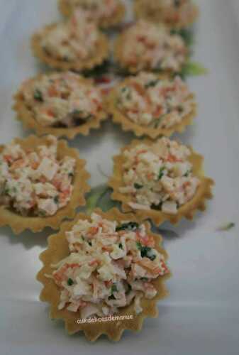 Tartelettes au surimi saveur crabe et mayonnaise