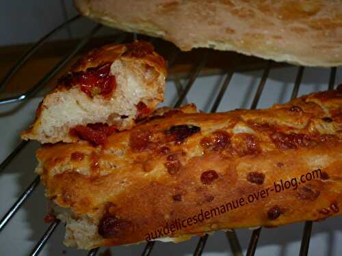 Baguette rapide aux tomates confites et parmesan