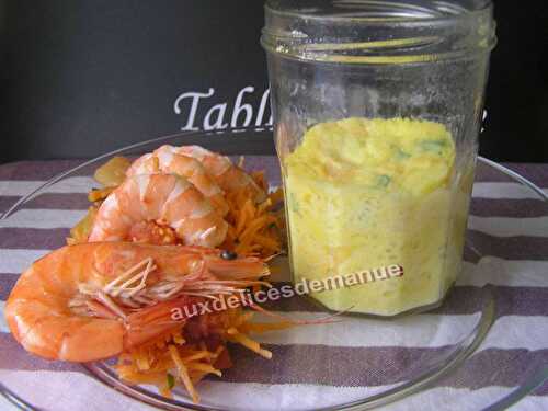 Bocal cake aux carottes et parmesan - salade aux crevettes -LIGHT-