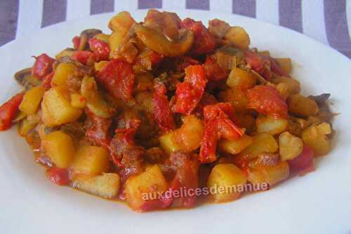 Champignons, pomme de terre et poivron au chorizo -LIGHT-