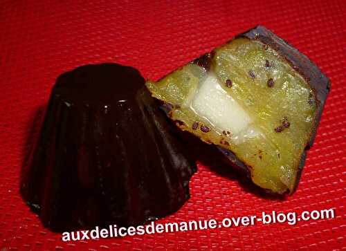 Chocolat noir au kiwi et pâte d'amande