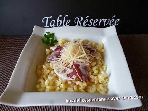 Coquillettes façon carbonara à la Coppa et parmesan