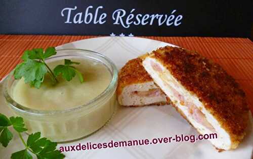 Cordon bleu au Comté et jambon avec chapelure au parmesan, origan