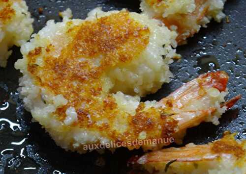 Crevettes en croûte de chapelure au parmesan