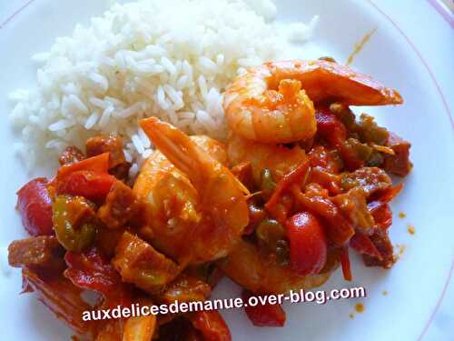 Crevettes et poivron au chorizo -LIGHT-