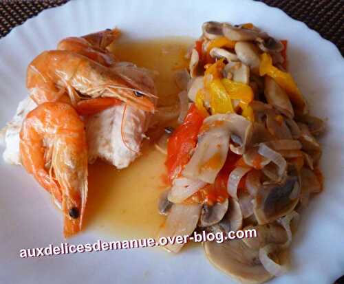 Daurade et crevettes aux légumes - LIGHT -