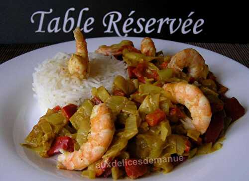 Endives, poivron rouge et crevettes sauce crémeuse au curry -LIGHT-