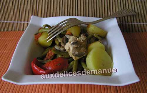 Filets de poulet aux pommes de terre et légumes