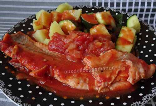 Filets de truite au coulis de tomates et légumes vapeur -LIGHT-