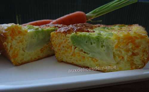 Flan chou romanesco et carottes à l'emmental