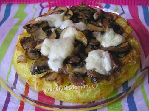 Galettes de pommes de terre et sa poêlée de champignons