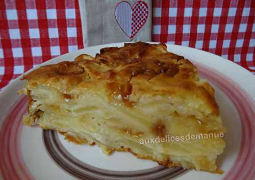 Gâteau-flan aux pommes et pépites de caramel