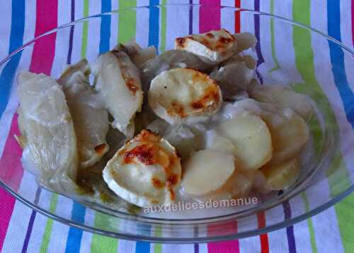 Gratin d'endives et pommes de terre au chèvre sauce crémeuse -LIGHT-