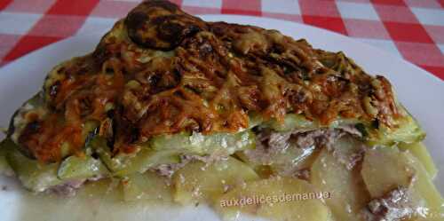 Gratin de courgettes et pommes de terre au boeuf et bacon -LIGHT-