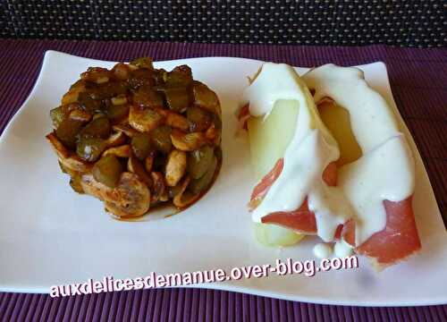 Poêlée champignons-concombre et pomme de terre à la crème de Roquefort - LIGHT-