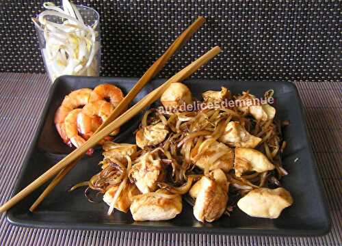 Poulet et crevettes aux pousses de soja sauce yakitori -LIGHT-