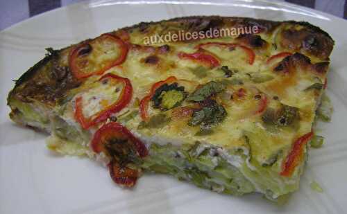 Quiche sans pâte courgette poivron et saumon -LIGHT-