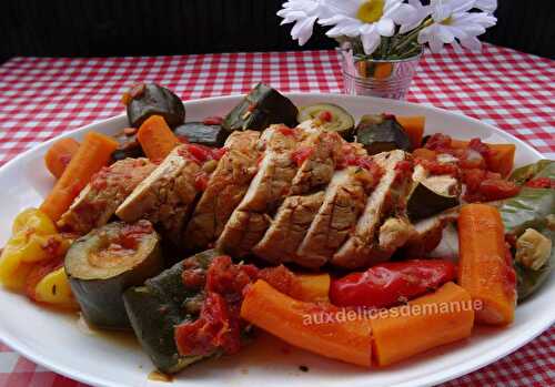 Rôti de dinde au paprika et aux légumes