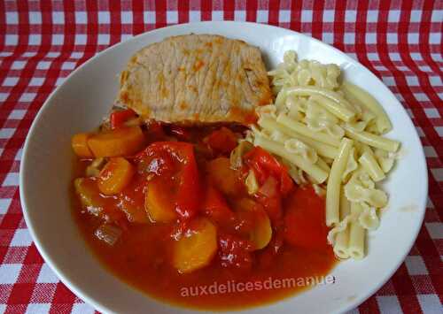 Rôti de porc moelleux aux légumes