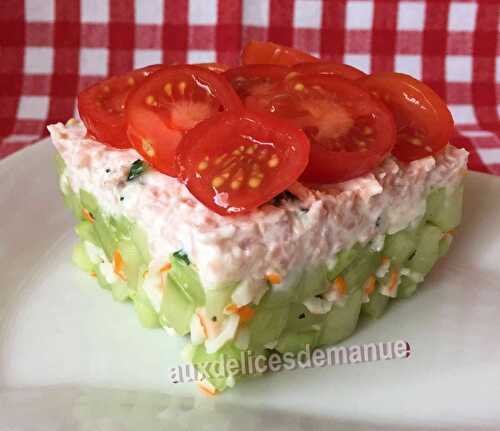 Salade de concombre au surimi et crème de jambon -LIGHT-