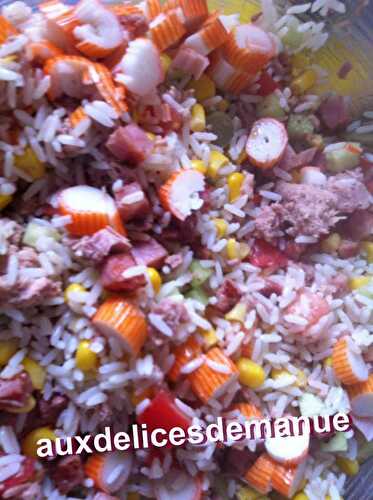 Salade de riz au jambon grillé
