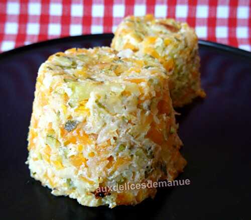 Timbales chaudes de carottes et courgettes aux petits suisses -LIGHT-