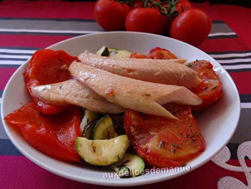 Truite au four et tomates, poivrons, courgette-LIGHT-