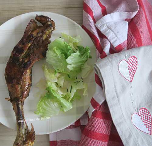 Cuisses de poulet à la pâte de curry, à la plancha