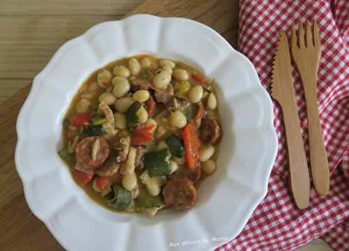 Haricots coco au chorizo, courgettes et poivron, avec M. Cuisine ou pas