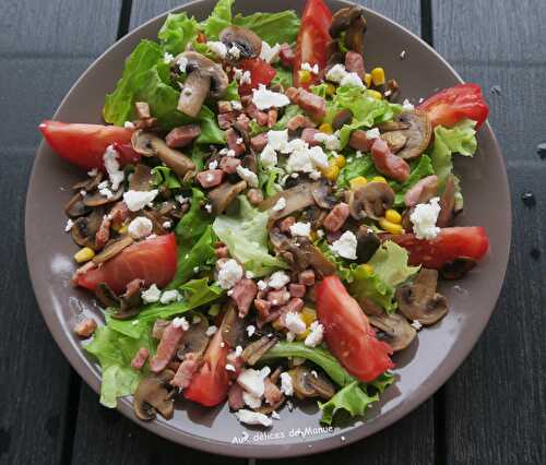 Salade aux champignons et lardons grillés