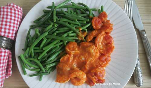 Blanquette de crevettes à la sauce tomates et carottes