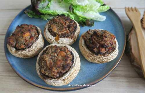 Champignons farcis à la truite fumée, tomates séchées et ricotta à l'aneth, à l'Extra Crisp ou pas