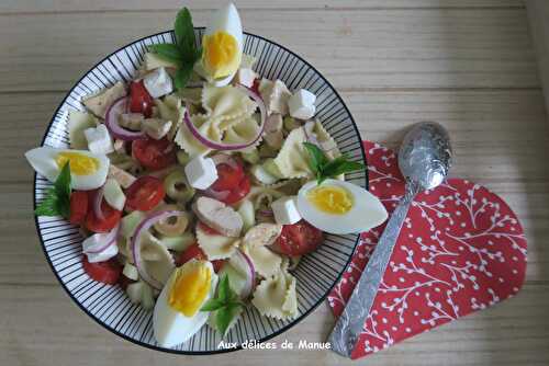 Salade de pâtes et légumes au poulet