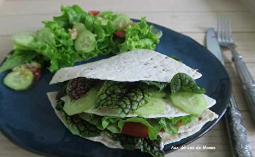 Wraps au saumon, St-Môret et crudités