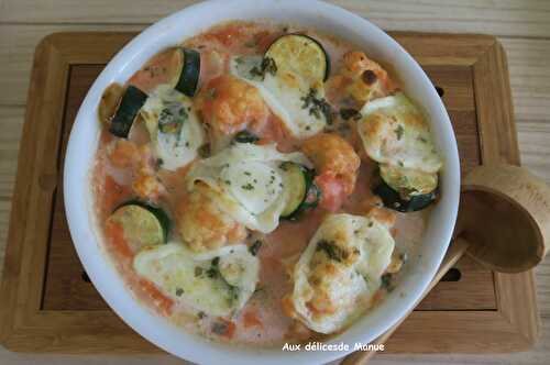 Gratin de chou-fleur et courgettes à la mozzarella