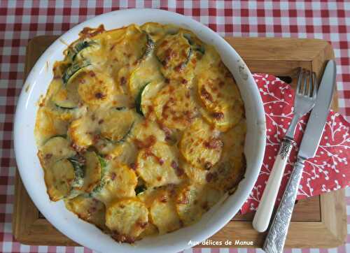 Gratin de courgettes à la béchamel au chorizo -light