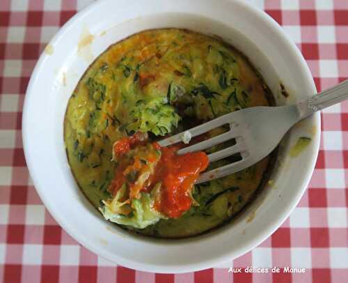 Moelleux à la courgette, cœur poivron rouge -light