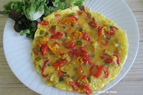 Omelette aux poivrons, courgette et oignon -Light