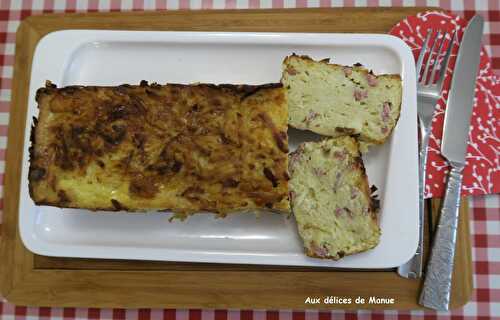 Cake de pommes de terre aux lardons et mozzarella