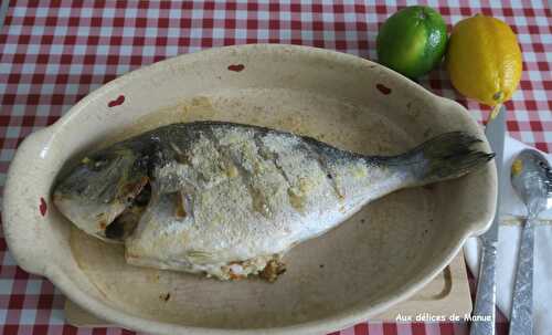 Daurade farcie à la brousse aux crevettes et moules