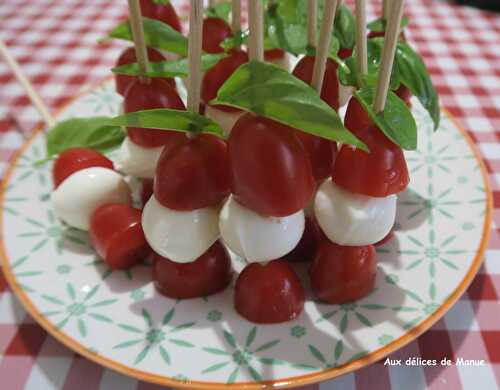 Brochettes apéritives mozzarella et tomates