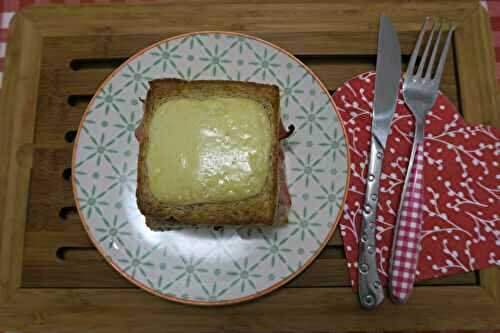 Croque raclette au jambon et champignons