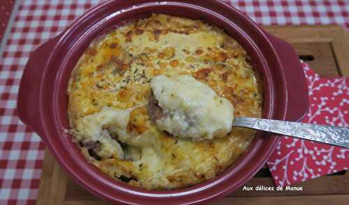 Parmentier au bœuf et jambon, gratiné au Morbier