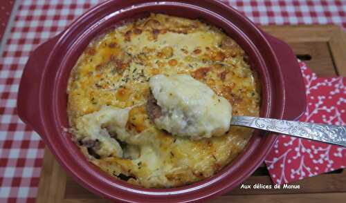 Parmentier au bœuf et jambon, gratiné au Morbier