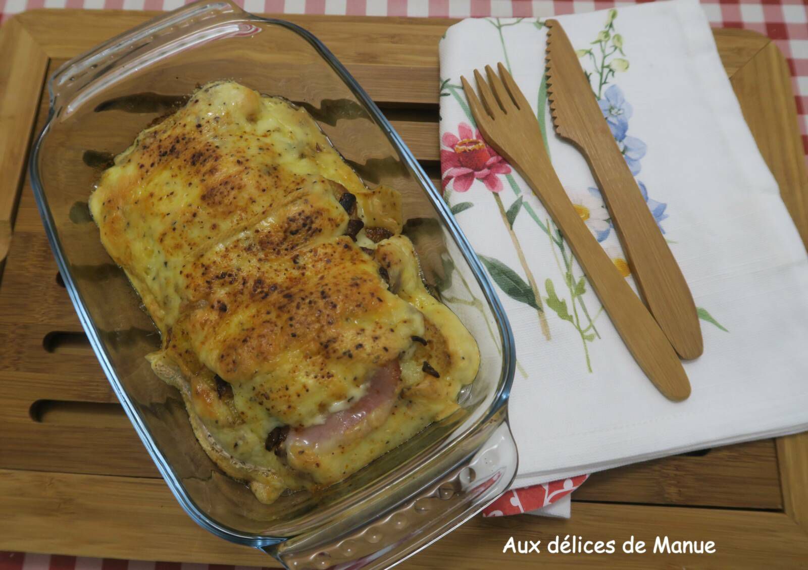 Gratin de pommes de terre sautées à la raclette et poitrine fumée 