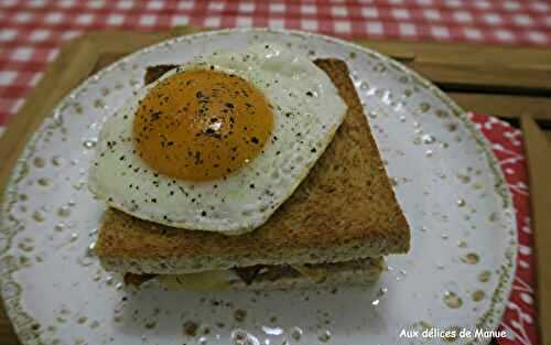 Croque madame aux légumes grillés et mozzarella